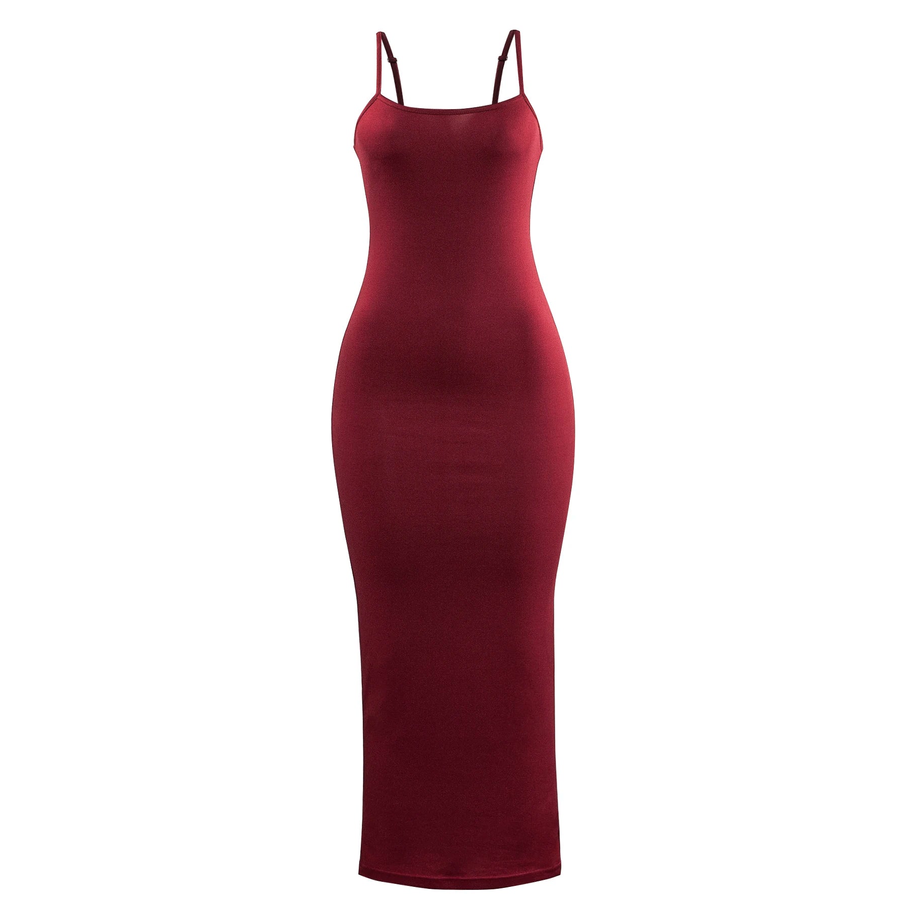 Women's Backless Spaghetti Strap Bodycon Maxi Dress – Sleeveless Sexy Club Party Dress
