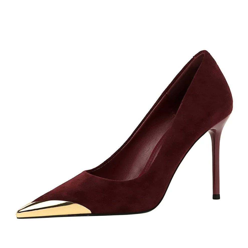 Women's Pointed-Toe Stiletto Pumps – 9.5cm Spike Heel Dress Shoes for Office & Party