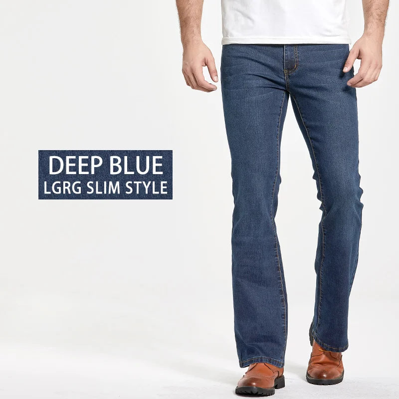 Men's Bootcut Stretch Jeans – Slim Fit Flared Denim