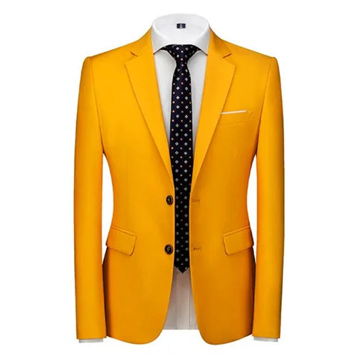 New Male Solid Colour Formal Suit Jacket 21 Colours Available Men Wedding Prom Party Tuxedo Blazer Slim Fit Coats