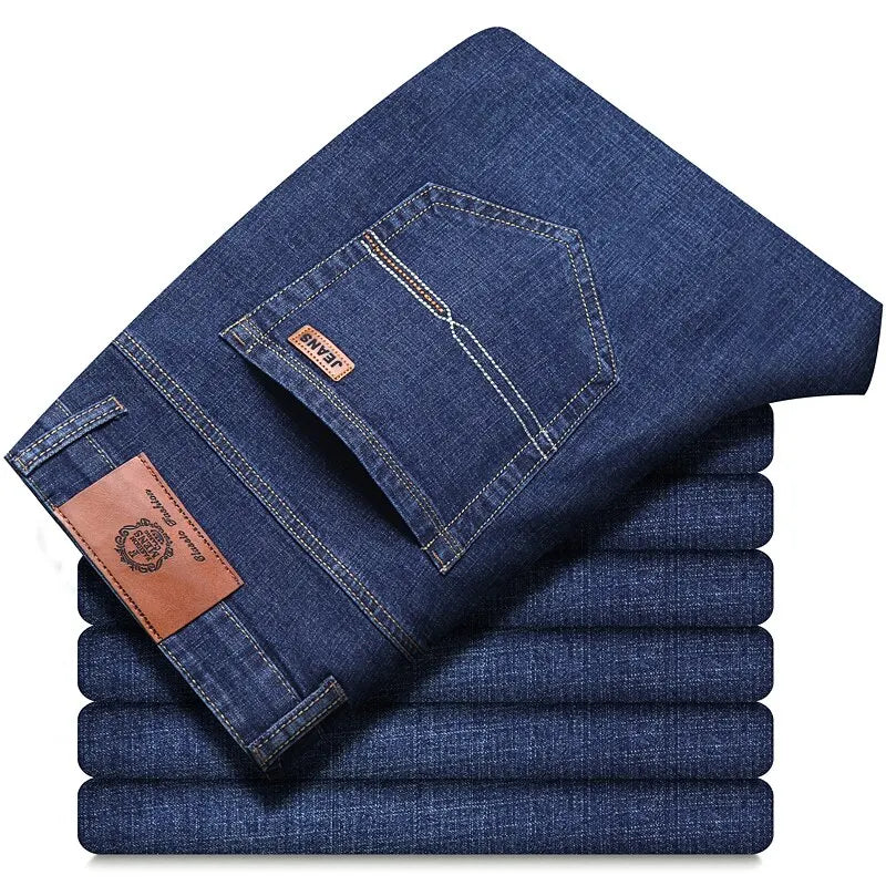 Men's Classic Slim Straight Jeans – Soft Stretch Denim
