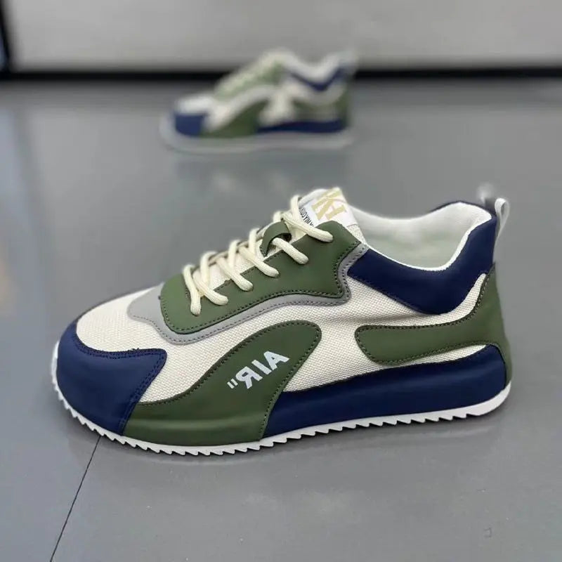 Chunky Sneakers Men Cover Bottom Board Shoes Fashion Casual Microfiber Leather Upper Increased Internal Platform Running Shoes