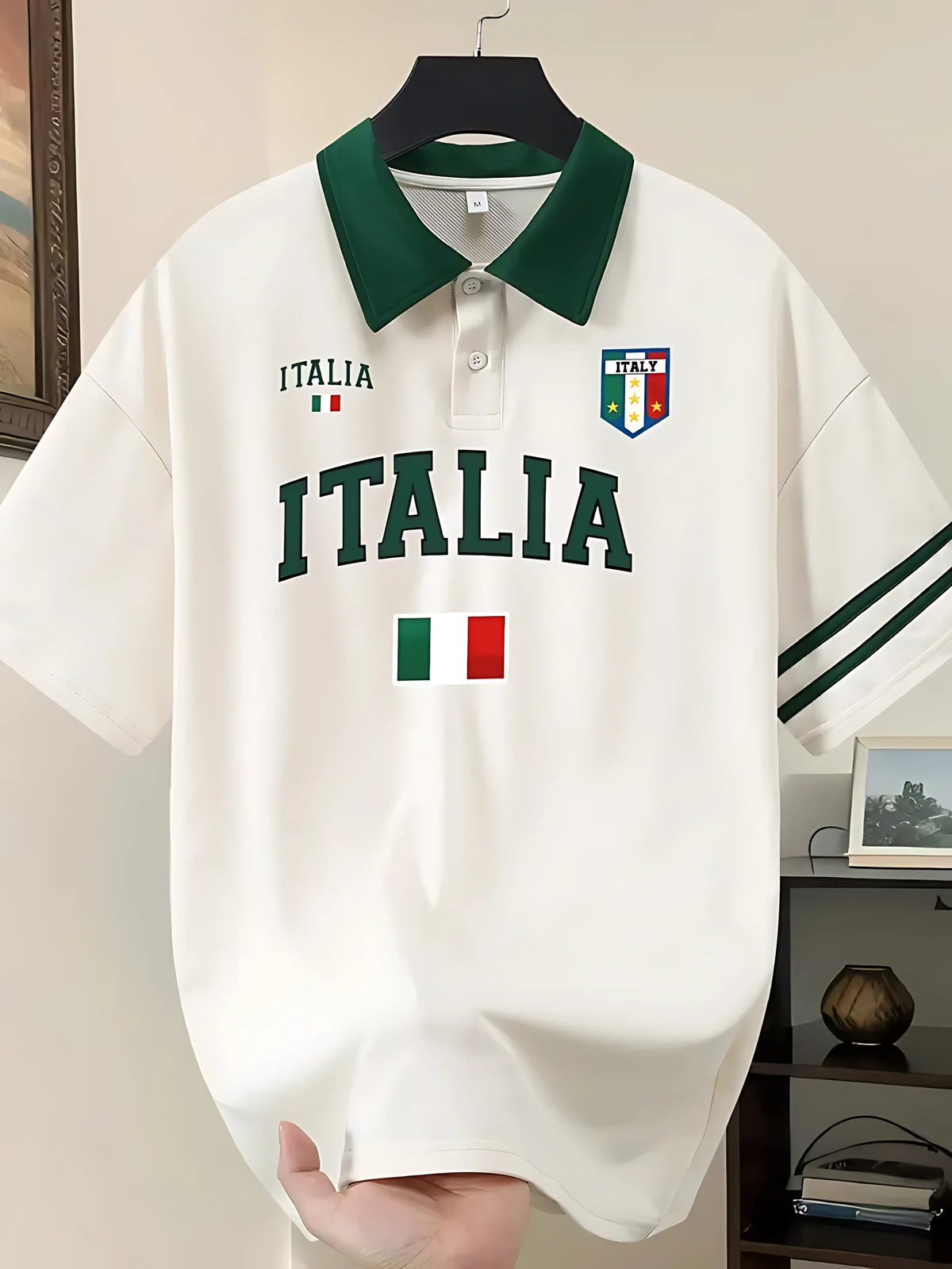 Men's Striped Short-Sleeve Polo Shirt