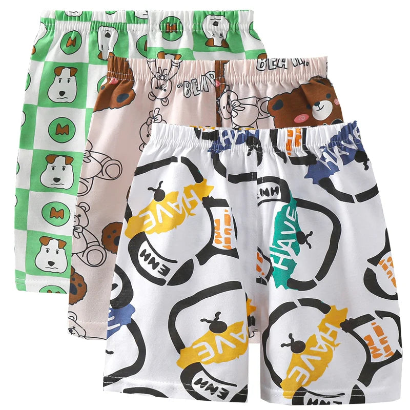 3pcs Pure Cotton Summer Kids Shorts Girl Cartoon Cute Short Baby Casual Pant Children Short Pant Boy Sport Clothing Outwear