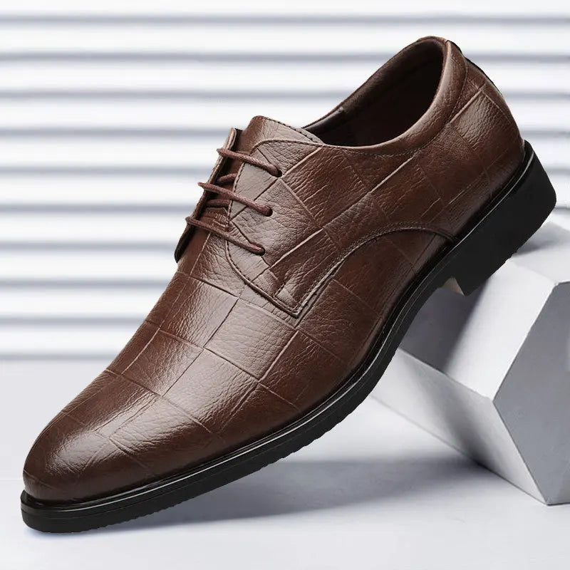 Men's Classic Leather Dress Shoes – Soft Sole, Lightweight & Versatile
