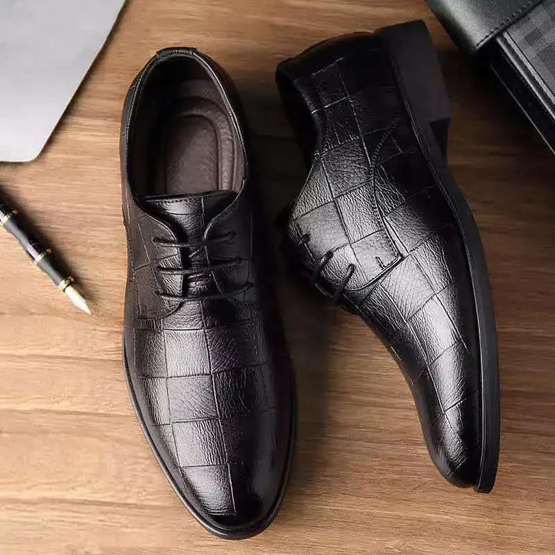 Men's Classic Leather Dress Shoes – Soft Sole, Lightweight & Versatile