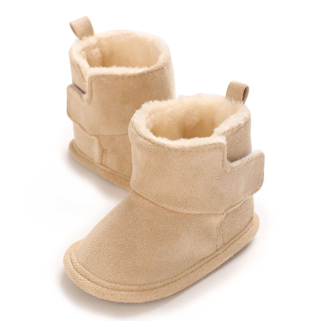 0-18M Apricot New Soft Winter Boots Baby Girl Boy Winter Warm Shoes Solid Fashion Toddler Fuzzy Balls First Walkers Kid Shoes