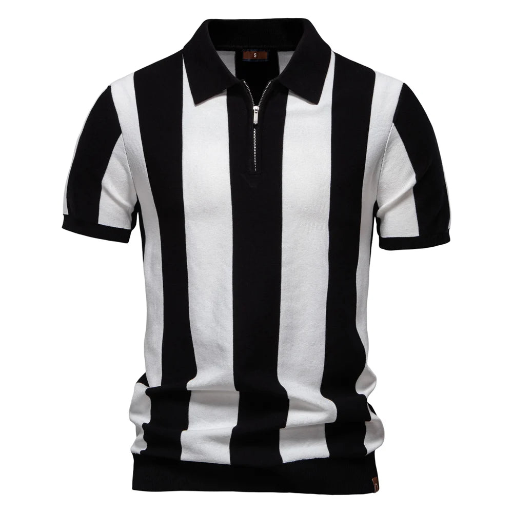 Men's Striped Knit Polo