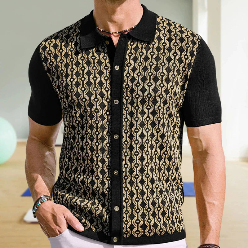 High End Jacquard Striped Polo Shirts For Men Short Sleeve Elastic Summer Quality Viscose Knitted Smart Casual Camisas De Hombre