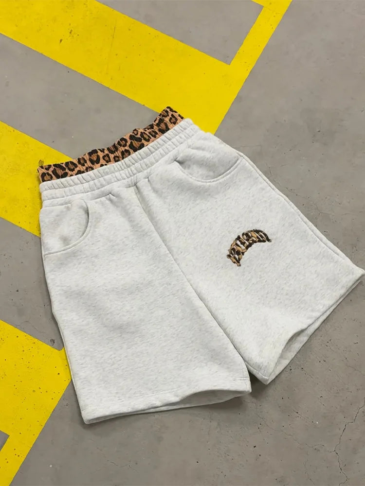 Y2K Leopard Embroidered Hoodie Co-ord Set – Unisex Casual Streetwear