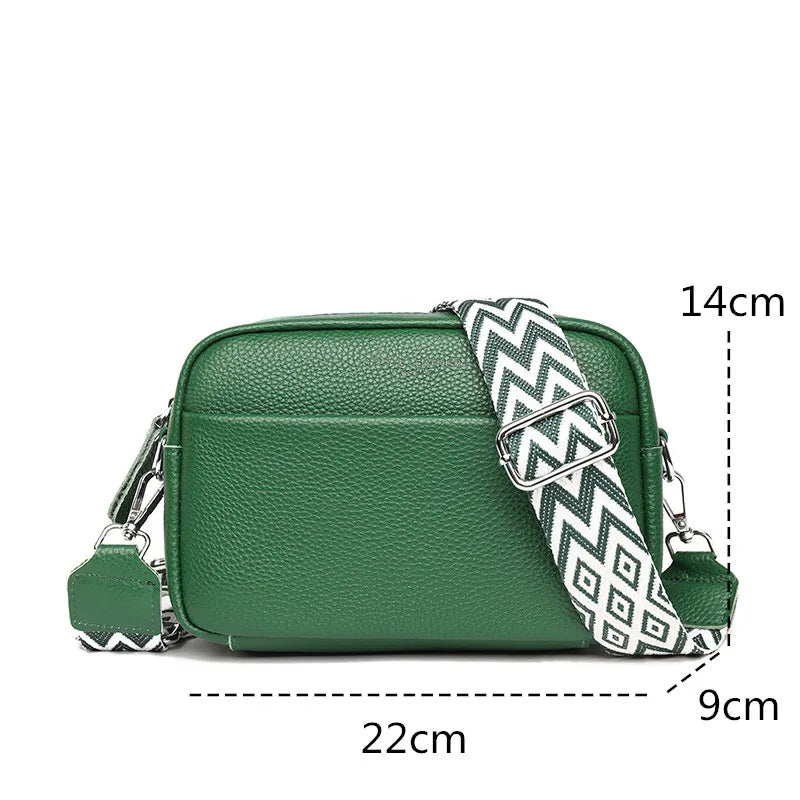 Women's Genuine Leather Crossbody Shoulder Bag — Luxury Cowhide Handbag & Messenger Tote | 9 Colors