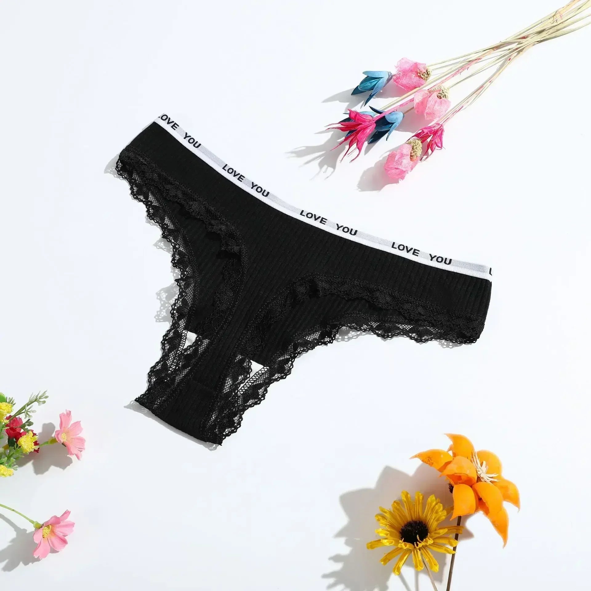 Women's Cotton Lace G-String Thong | Low-Rise Sexy Underwear | 8 Colors | M–XL