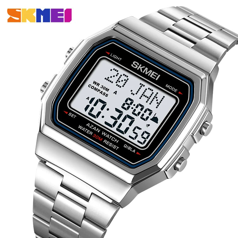 SKMEI 2113 Men's Islamic Prayer Digital Watch | Azan, Qibla, Hijri Calendar