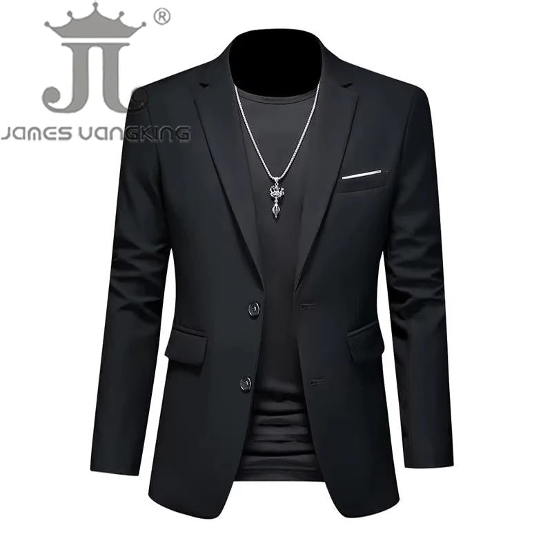 Boutique Fashion Solid Color High-end Brand Casual Business Men's Blazer Groom Wedding Gown Blazers for Men Suit Tops Jacke Coat