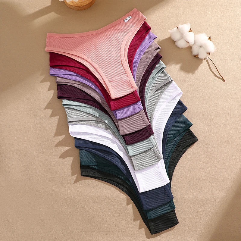 FINETOO 6Pcs Cotton Lingerie Panties Sexy Underwear Women Briefs Tangas Female Underpants Pantys Thong Panties Bikini 13 Color