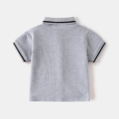 Boys' Cute Bear Polo T-Shirt – Toddler Cotton Cartoon Top