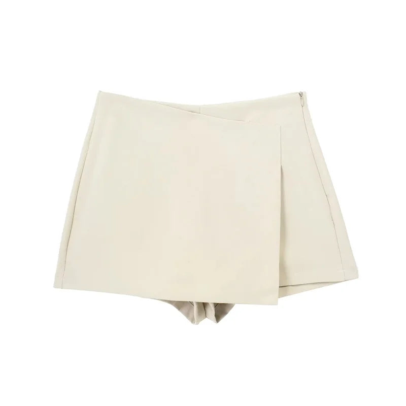 MUJER 2025 Asymmetric Skort for Women Black High Waist Mini Skirt Women Summer Bermuda Shorts Woman Fitness Skirt Shorts Women