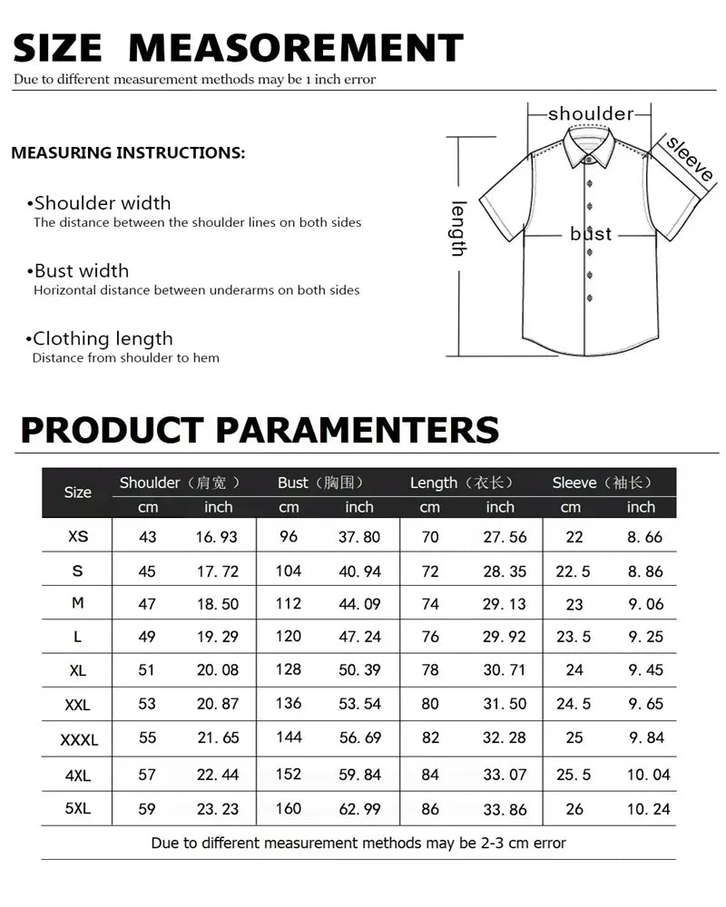 Men's Business Casual Shirt — Oversized Short Sleeve