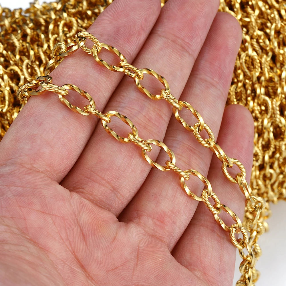 1m Stainless Steel Rolo Cable Chain | DIY Necklace & Bracelet Making