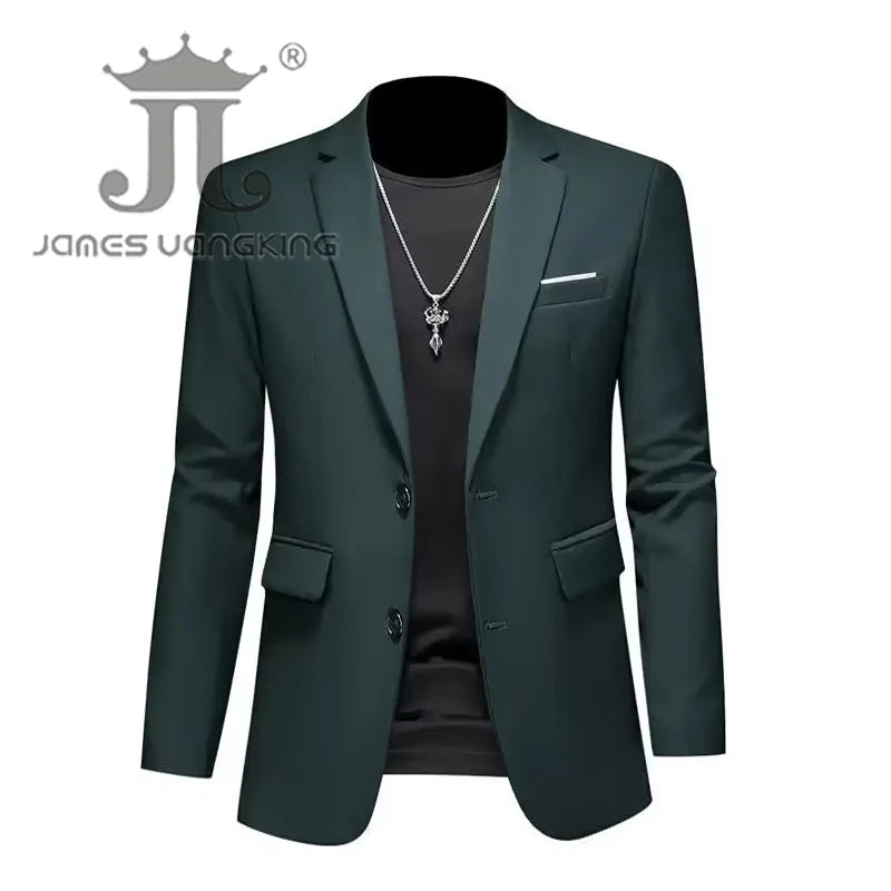 Boutique Fashion Solid Color High-end Brand Casual Business Men's Blazer Groom Wedding Gown Blazers for Men Suit Tops Jacke Coat