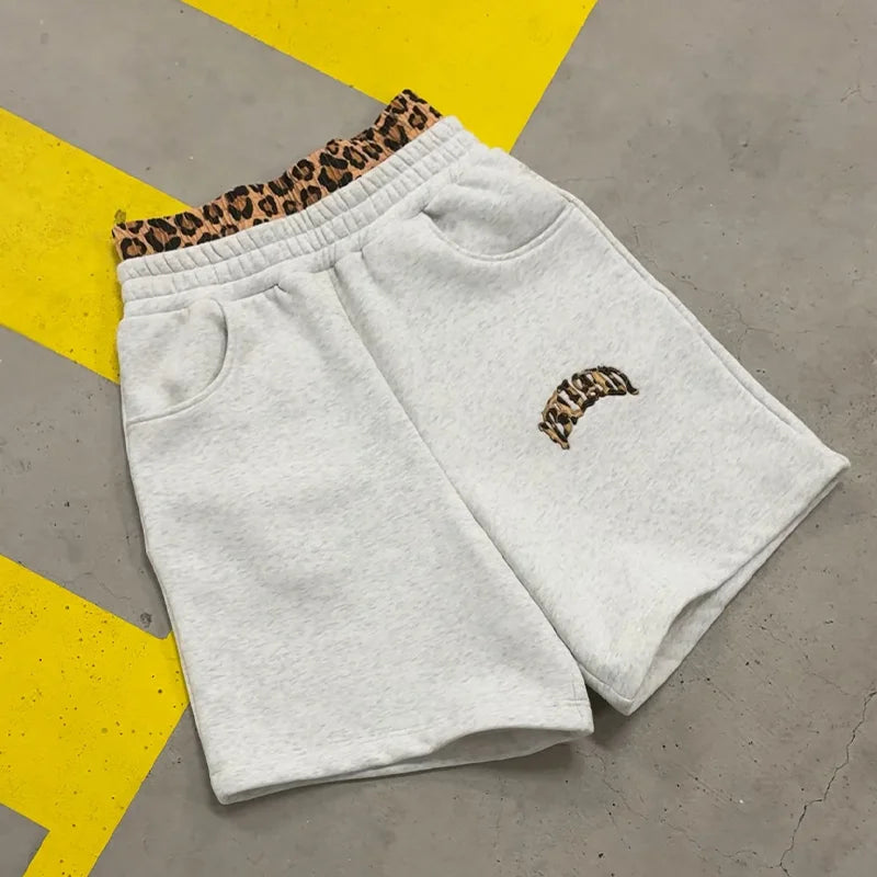 Y2K Leopard Embroidered Hoodie Co-ord Set – Unisex Casual Streetwear