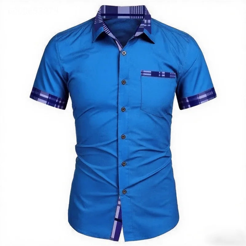 Men's Business Casual Shirt — Oversized Short Sleeve