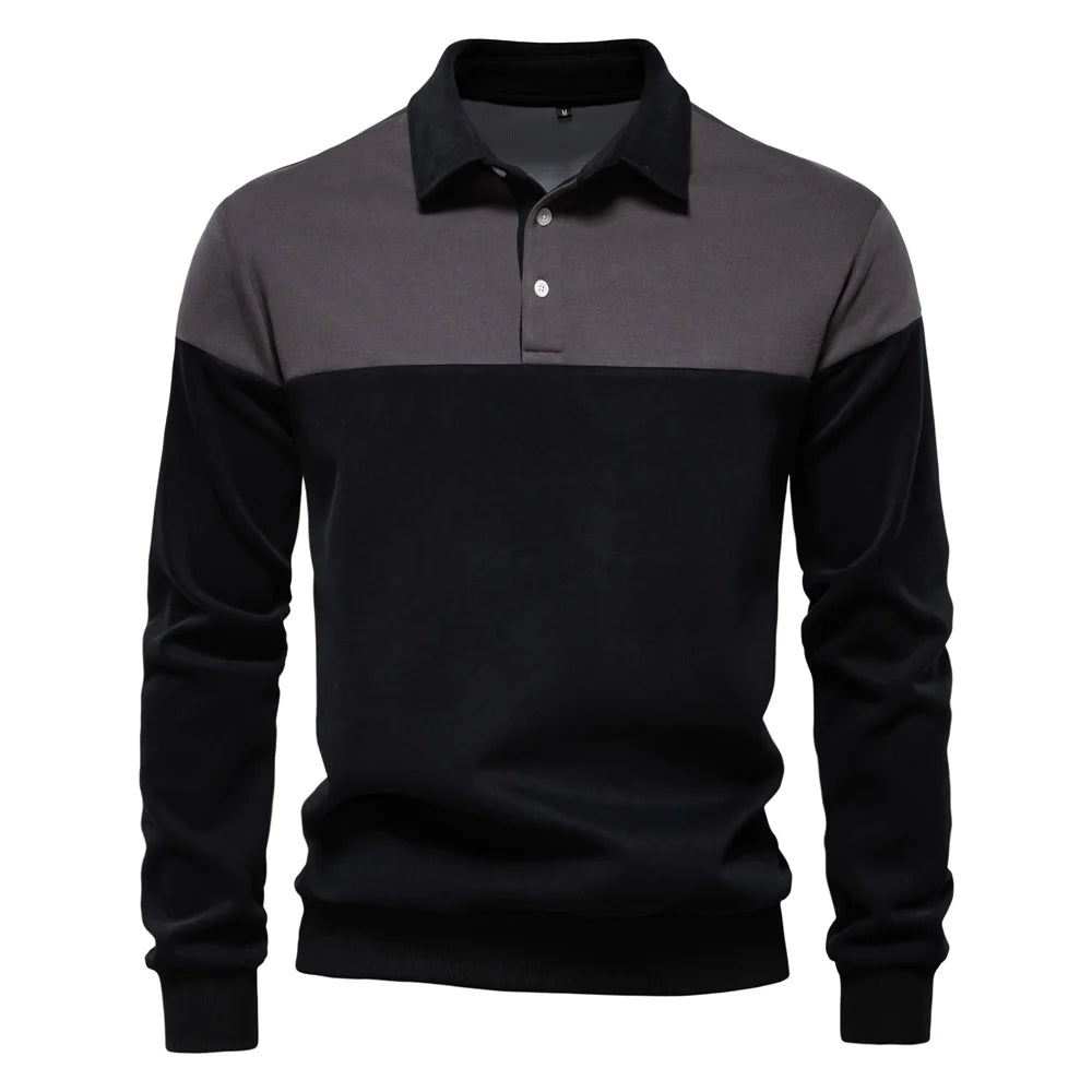 AIOPESON New Spring Men's Color-Block Cotton Blend  Hoodies for Business Casual Style Long Sleeve Sweatshirt