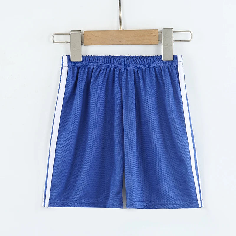 4/1 Pack Summer Children's Sports Quick-drying Shorts Boys Play Ball And Run Elastic Waist Pants Girls Solid Color Simple Joker