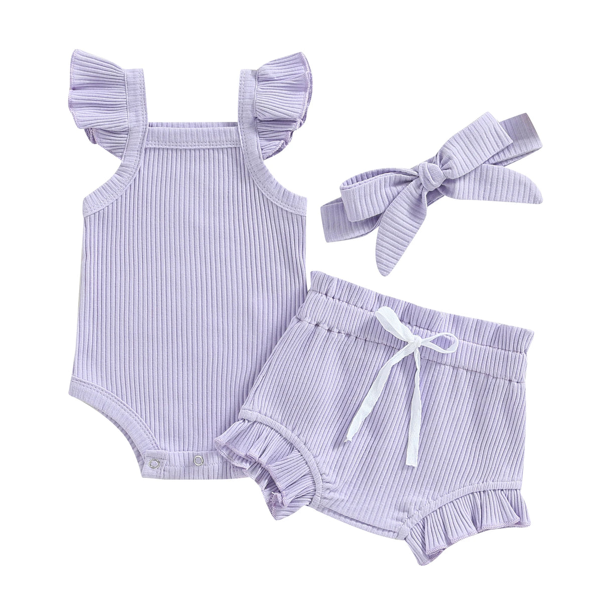 Baby Girl 2-Piece Set — Square Neck Top & Shorts