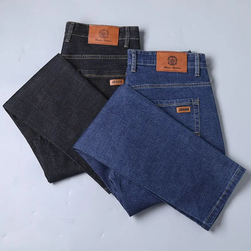 Men's Classic Slim Straight Jeans – Soft Stretch Denim