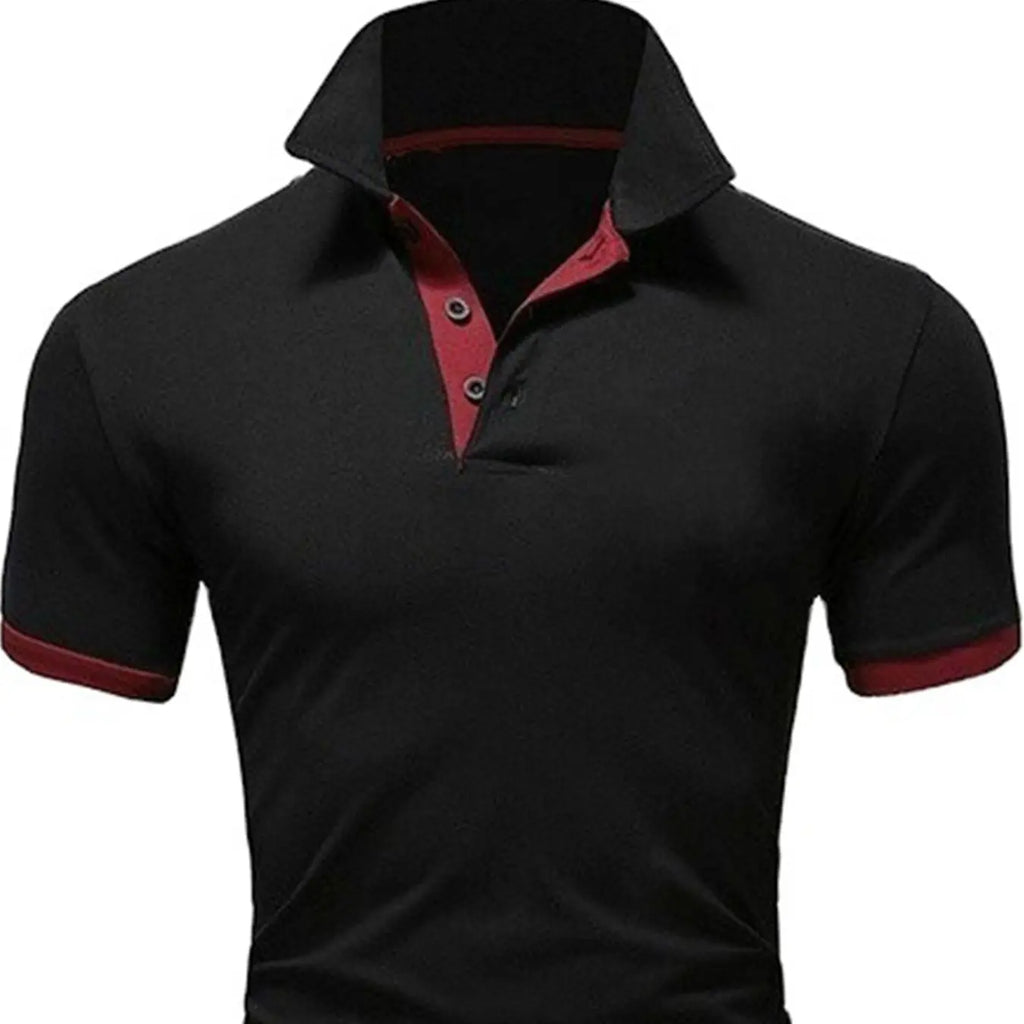 Men's Solid Color Short Sleeve T-Shirt Collar Polo Comfortable Breathable Fashion Basic Fit for Spring/Summer