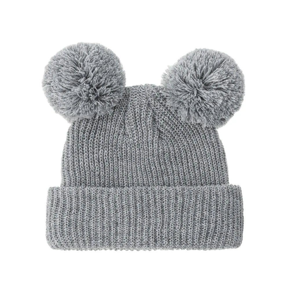 Newborn Knitted Pom Pom Hat | Baby Turban Bonnet 0-12M