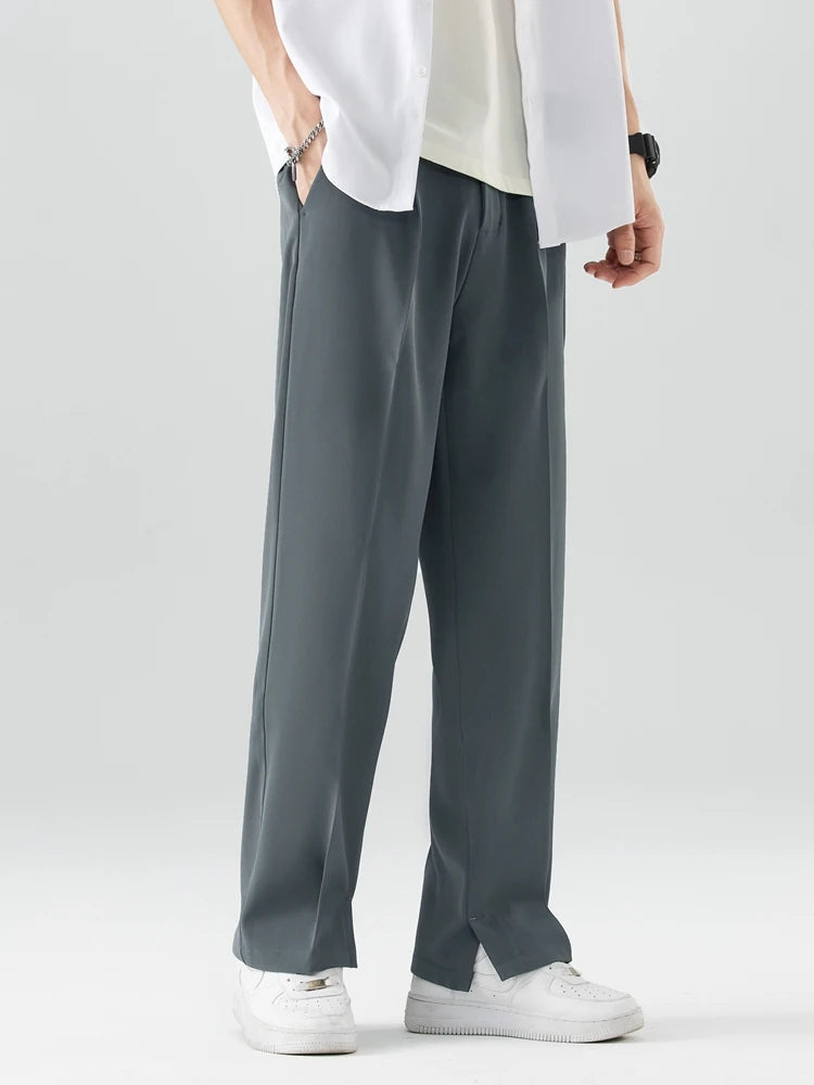 Men's Wide Leg Drape Pants – Korean Loose Fit Summer Trousers