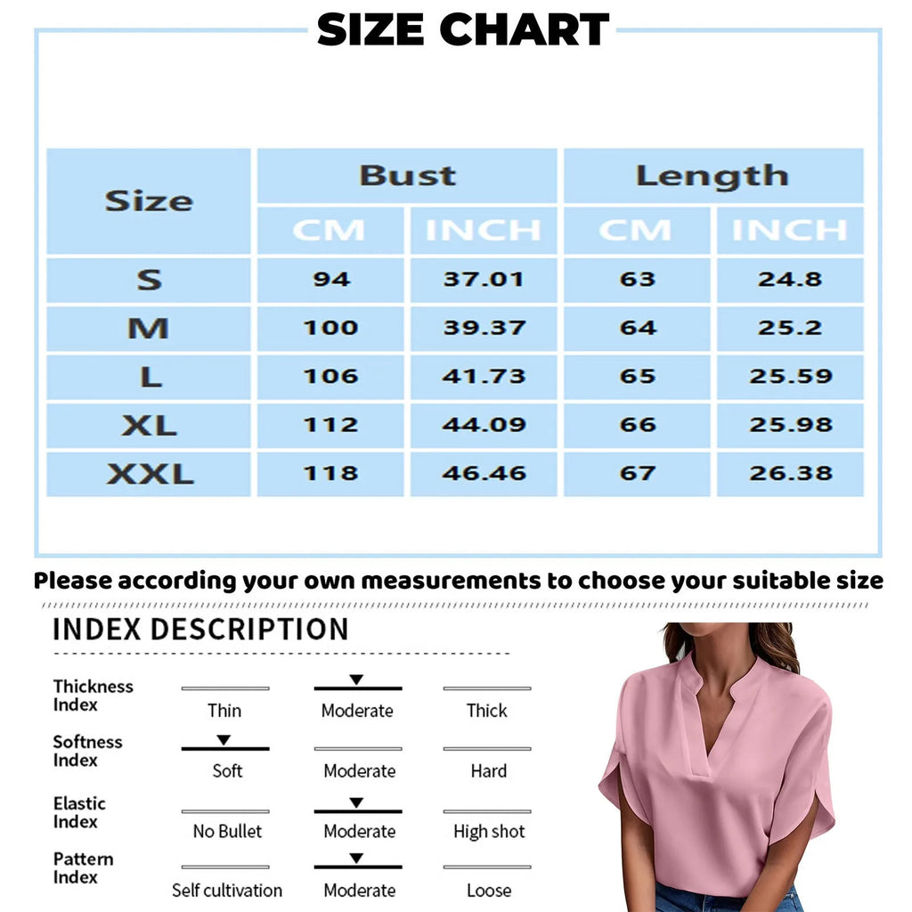 Women's Casual Chiffon Blouse | Mandarin Collar 3/4 Sleeve Pullover Top | 8 Colors | S–XXL
