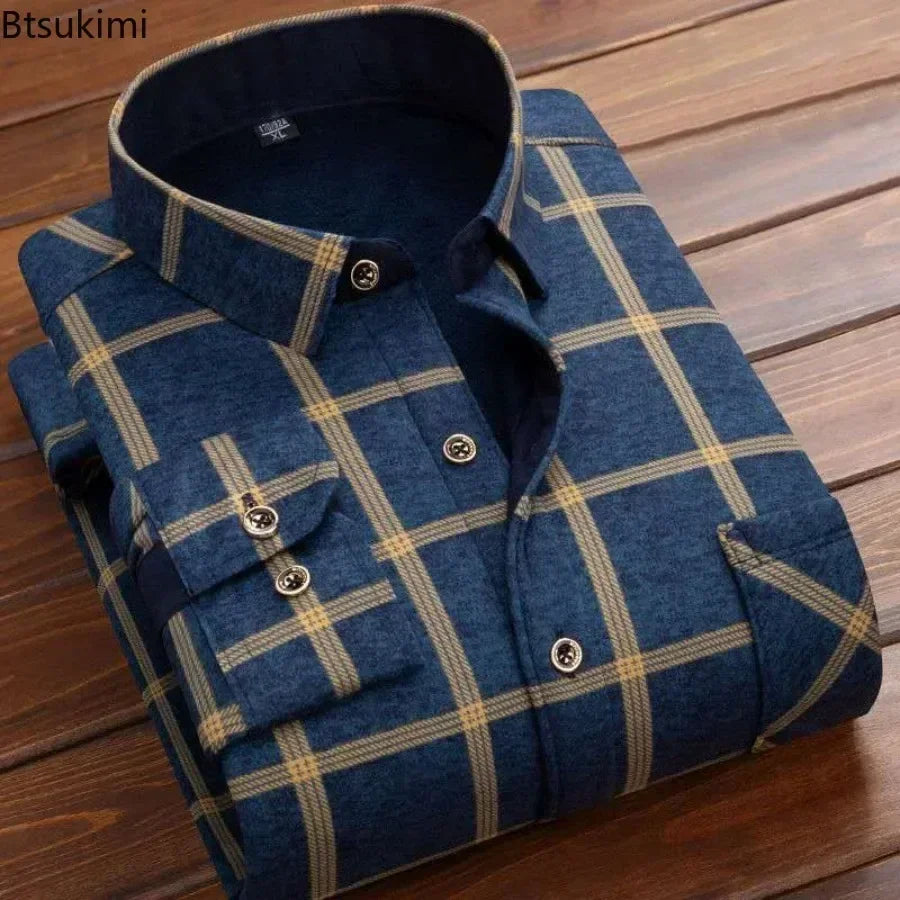 Men's Plaid Long-Sleeve Shirt