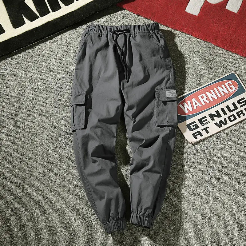 Men's Cargo Harem Pants – Streetwear Joggers with Drawstring