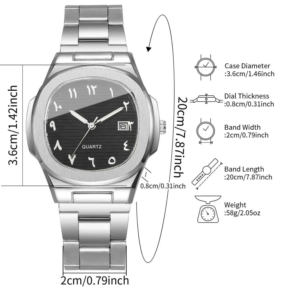 Men's Square-Dial Quartz Watch