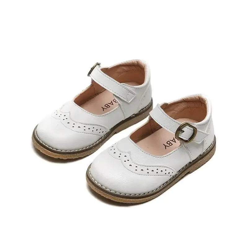 Girls PU Leather Flat Shoes – Kids Casual School Shoes (Size 21–30)