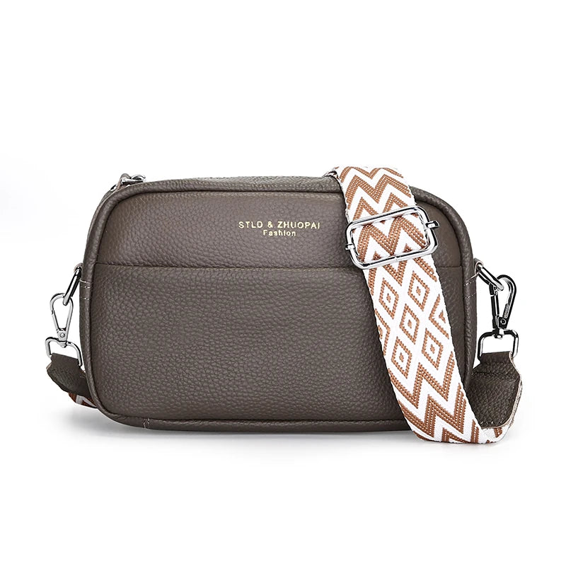 Women's Genuine Leather Crossbody Shoulder Bag — Luxury Cowhide Handbag & Messenger Tote | 9 Colors