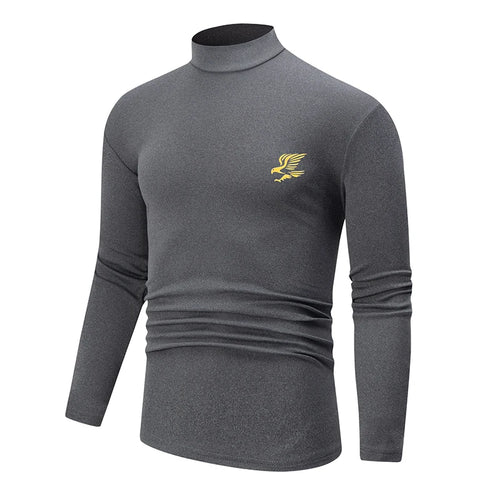 2/3 Piece Men's Autumn/Winter Solid Color Warm Top T-shirt For Teenagers Large Size Comfortable Sports Half High Neck Base Shirt