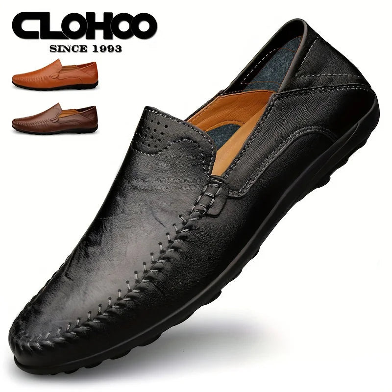CLOHOO Men's Business Casual Leather Loafers