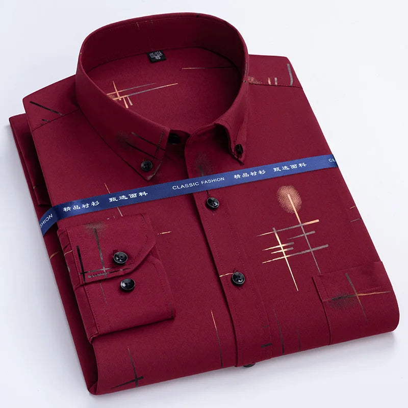 Men's Slim Fit Plaid Dress Shirt | Non-Iron Business Casual