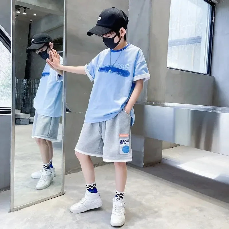 Boys Gradient 2-Piece Summer Set | T-Shirt & Shorts Outfit