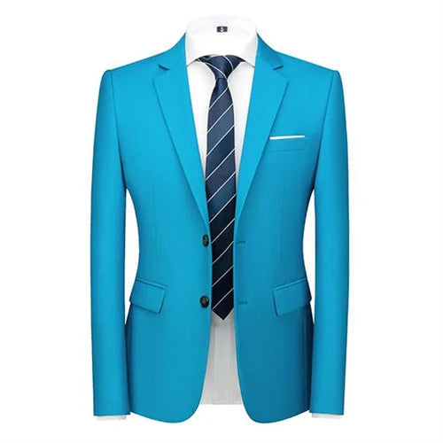 New Male Solid Colour Formal Suit Jacket 21 Colours Available Men Wedding Prom Party Tuxedo Blazer Slim Fit Coats