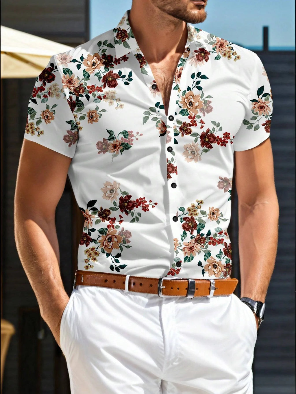 Men's Hawaiian Aloha Shirt — Casual Beach Short Sleeve