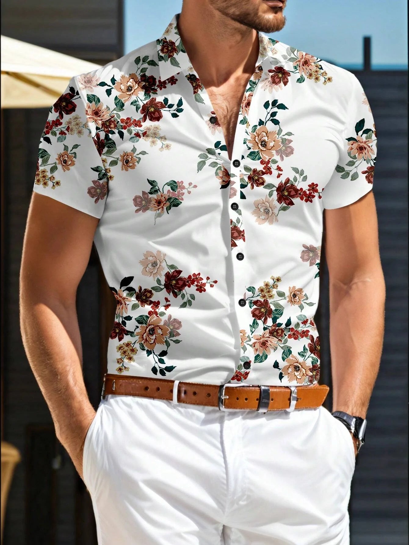 Men's Hawaiian Aloha Shirt — Casual Beach Short Sleeve