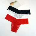 Women's Lace Thong Panties – 3-Pack Low-Rise Transparent Sexy Lingerie Set
