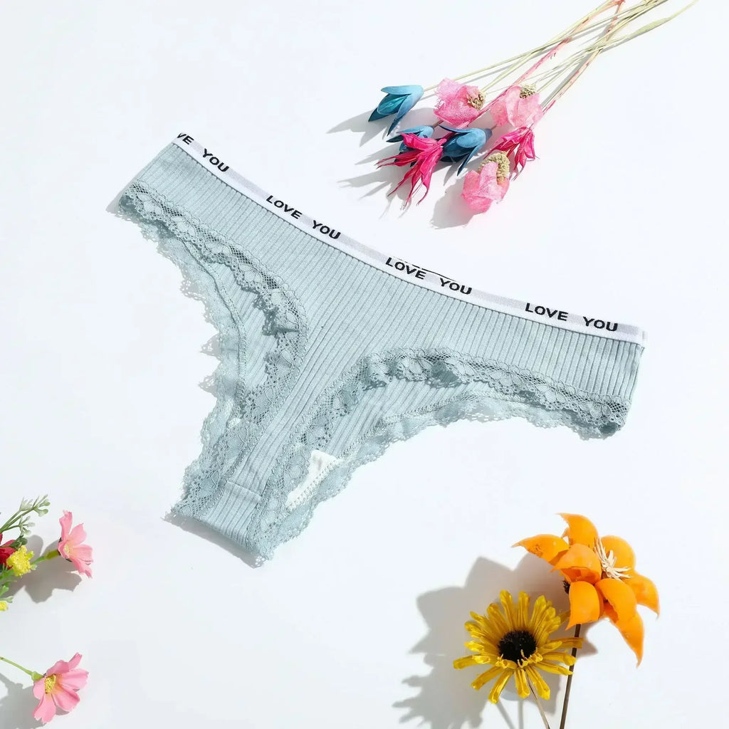 Women's Cotton Lace G-String Thong | Low-Rise Sexy Underwear | 8 Colors | M–XL