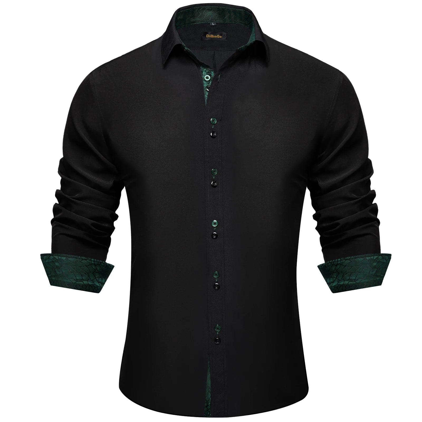 Men's Polyester Cotton Solid Black Shirts Long Sleeve Blue Paisley Patchwork Social Casual Dress Shirt Elegant Men Clothing