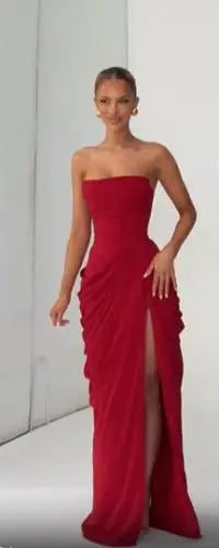 Women's Pleated Halter Backless Maxi Dress – Elegant Party Gown